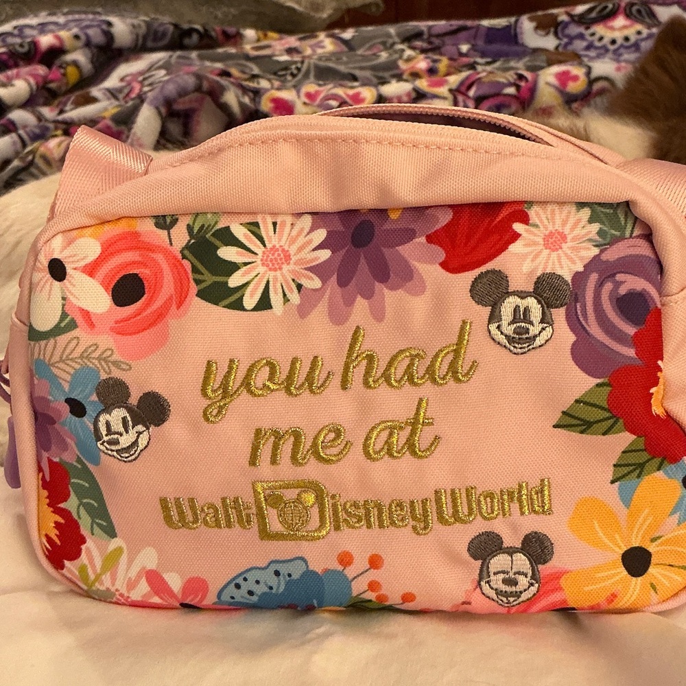 Soft Pink Travel Cosmetic Case with Strap